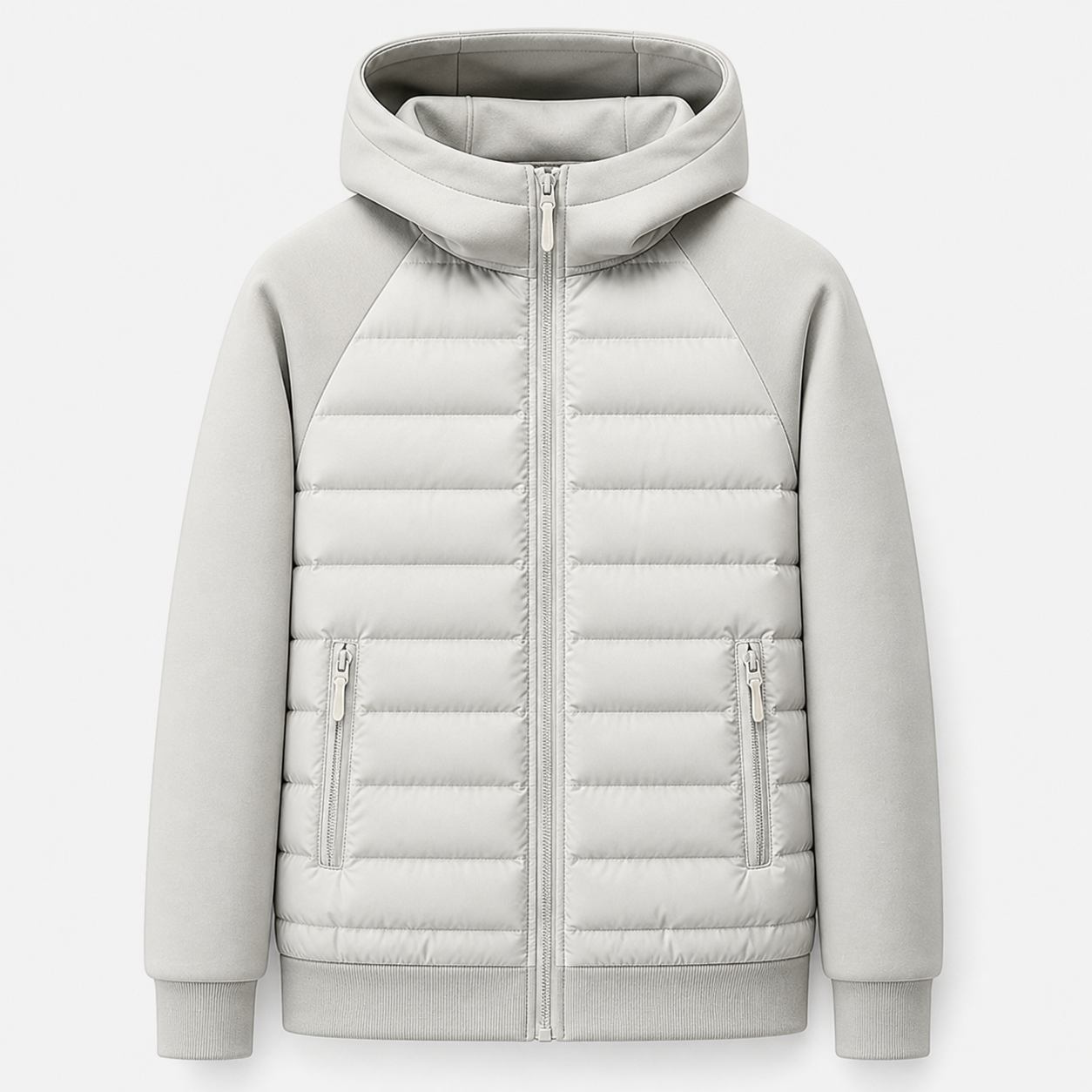 Men’s Hooded Down Jacket – Spliced Quilted Style