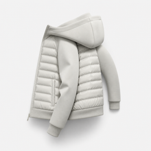 Men’s Hooded Down Jacket – Spliced Quilted Style