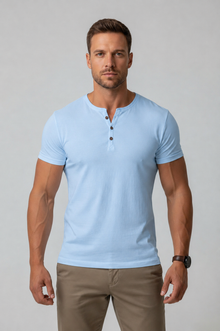 Men's Muscle Fit Henley T-Shirt