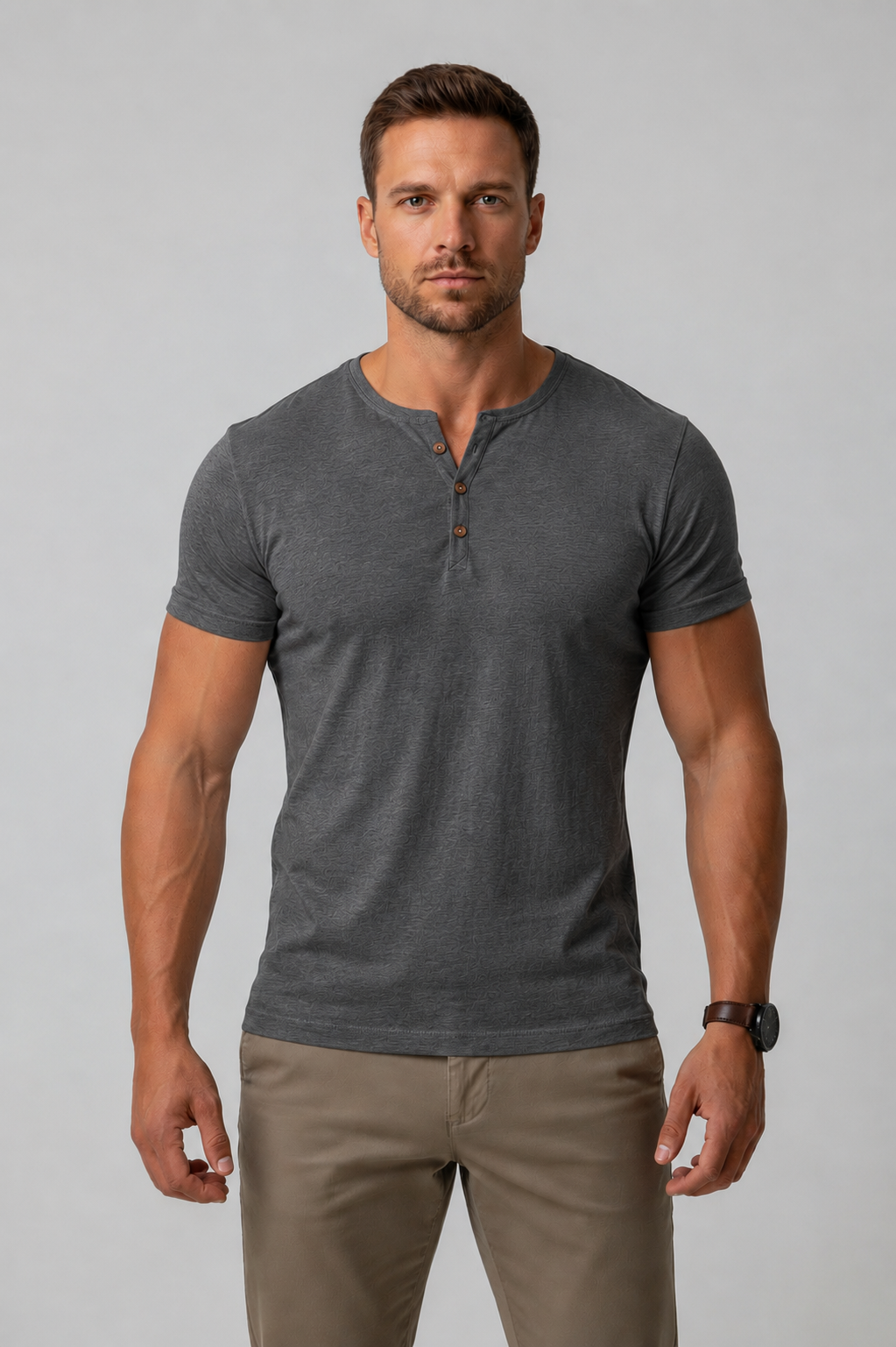Men's Muscle Fit Henley T-Shirt