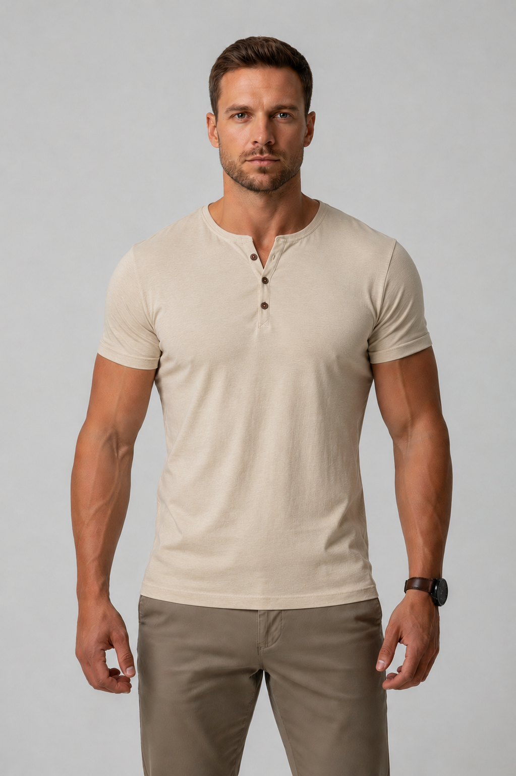 Men's Muscle Fit Henley T-Shirt