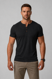 Men's Muscle Fit Henley T-Shirt
