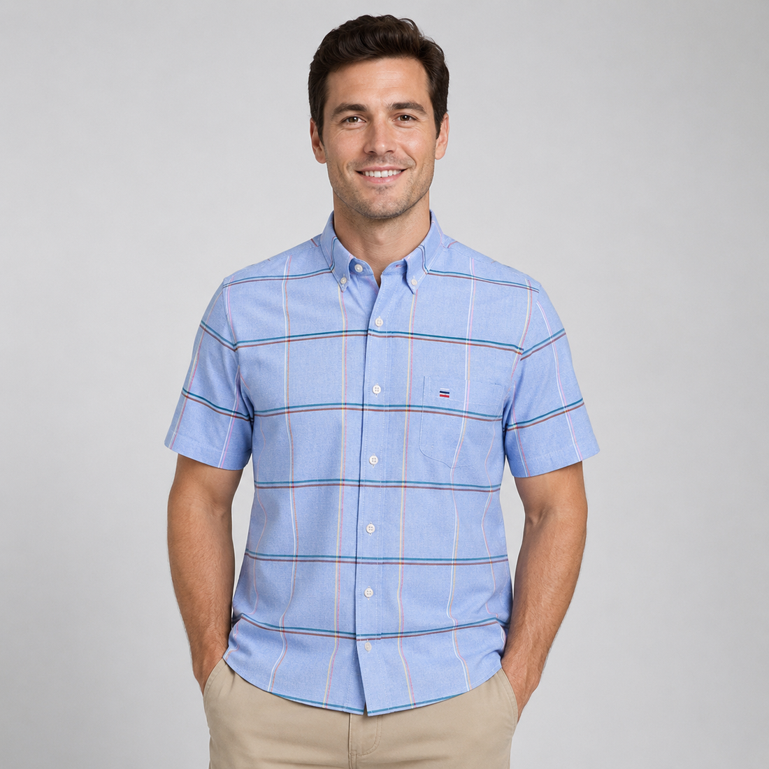 Men's Oxford Cotton Short-Sleeve Summer Shirt