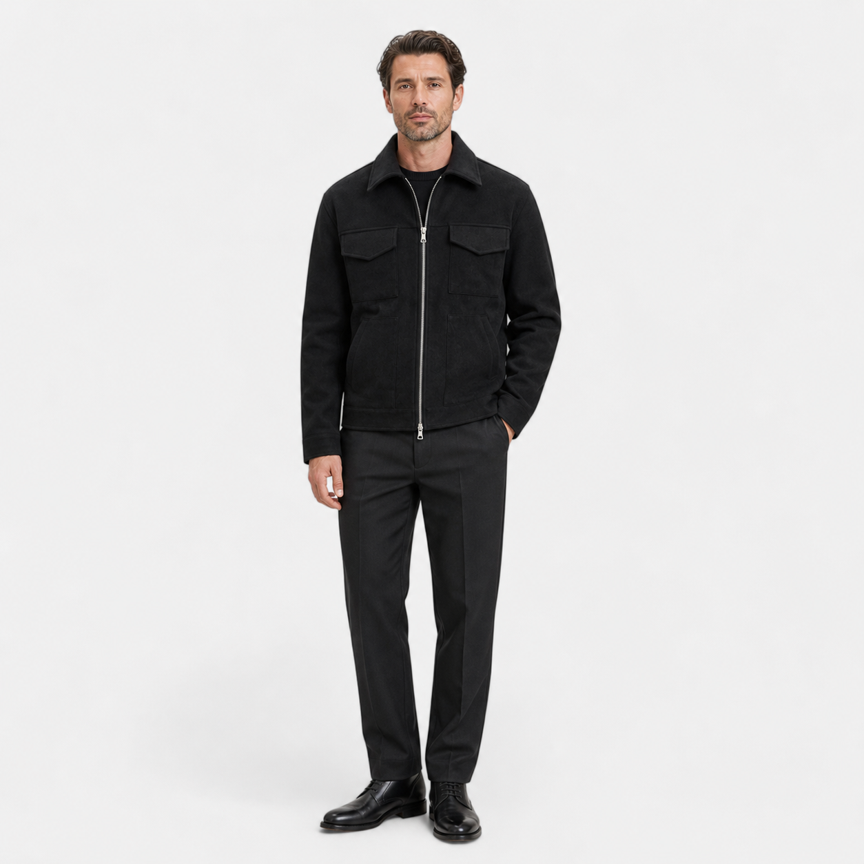 Men’s Loose-Fit Suede Jacket