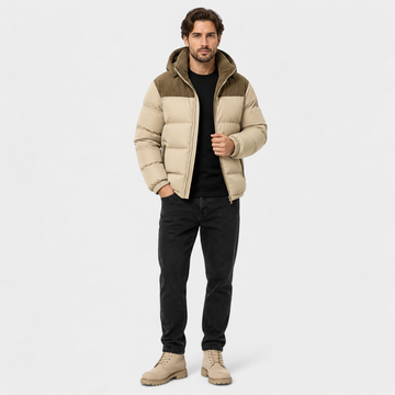 Men’s Fleece-Lined Winter Jacket with Removable Hood