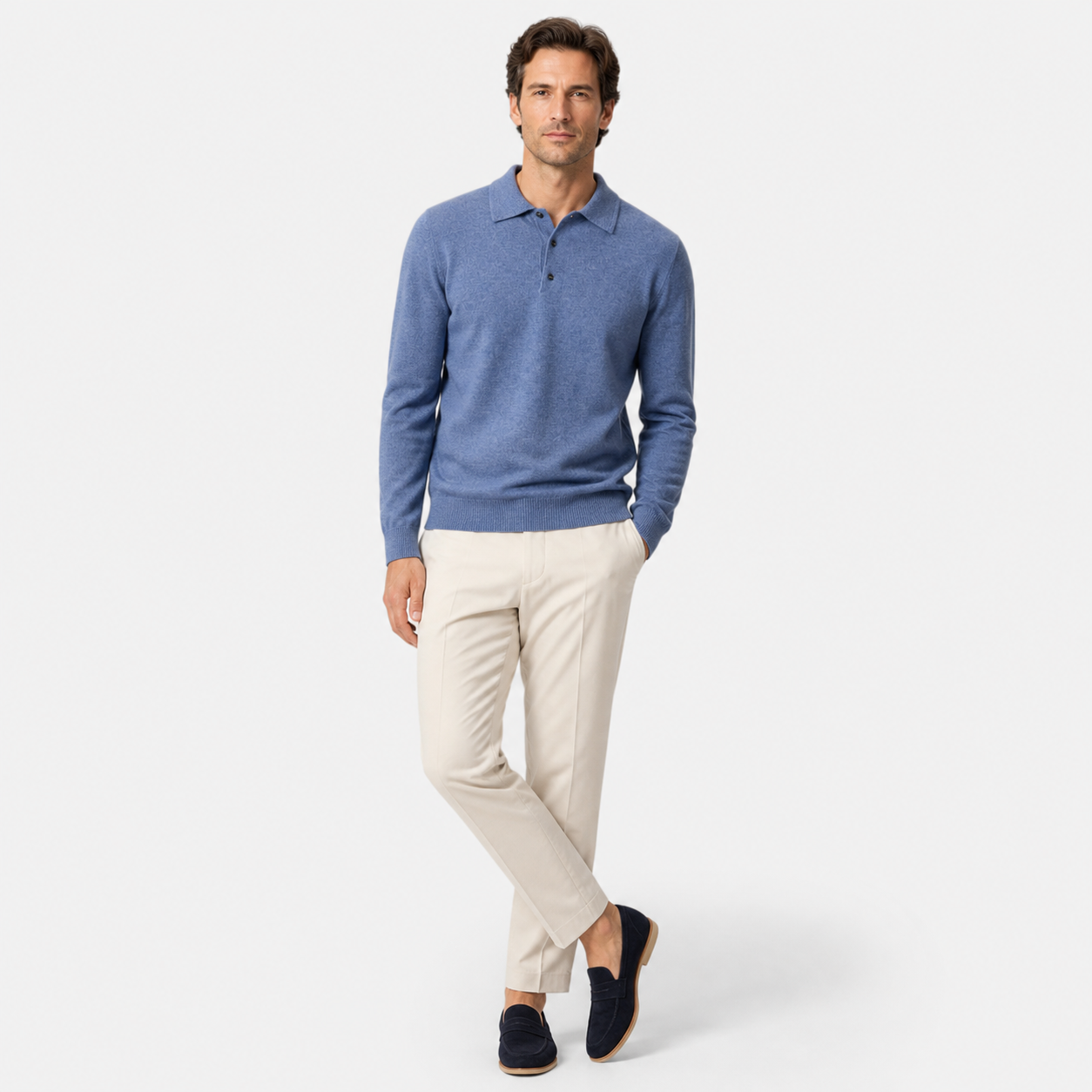 Men’s Merino Wool Polo Sweater