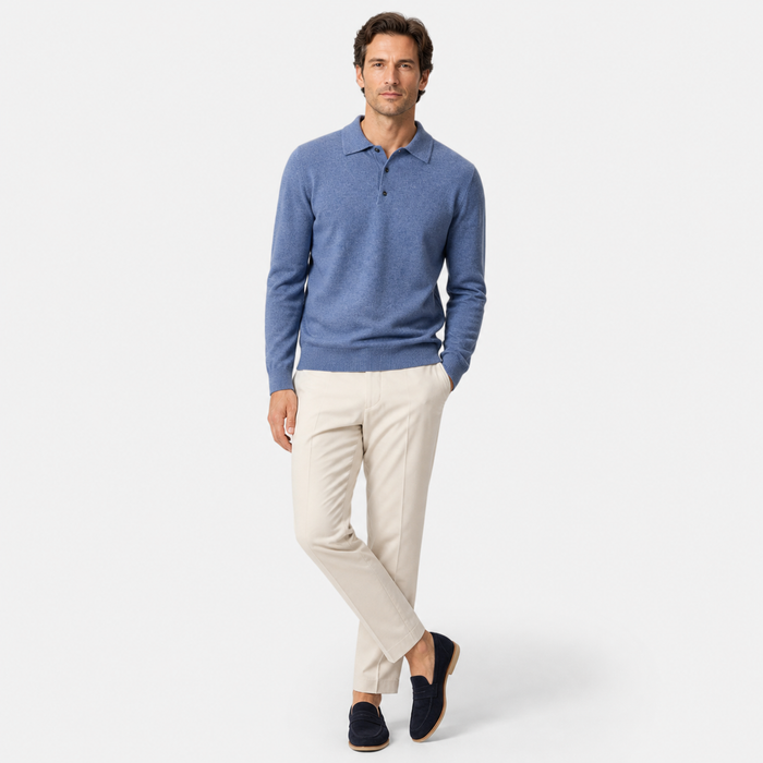 Men’s Merino Wool Polo Sweater