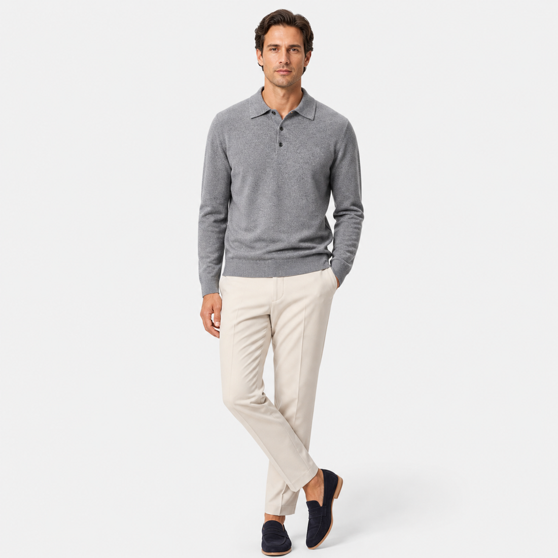 Men’s Merino Wool Polo Sweater