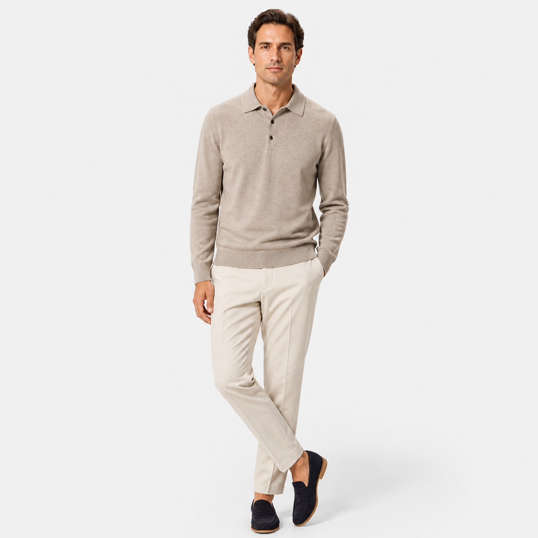 Men’s Merino Wool Polo Sweater