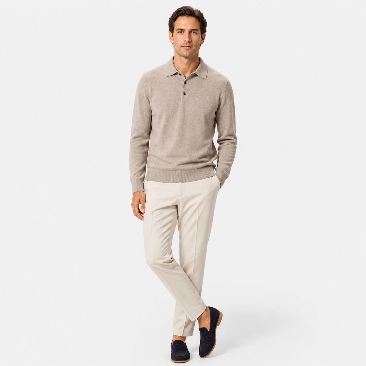 Men’s Merino Wool Polo Sweater