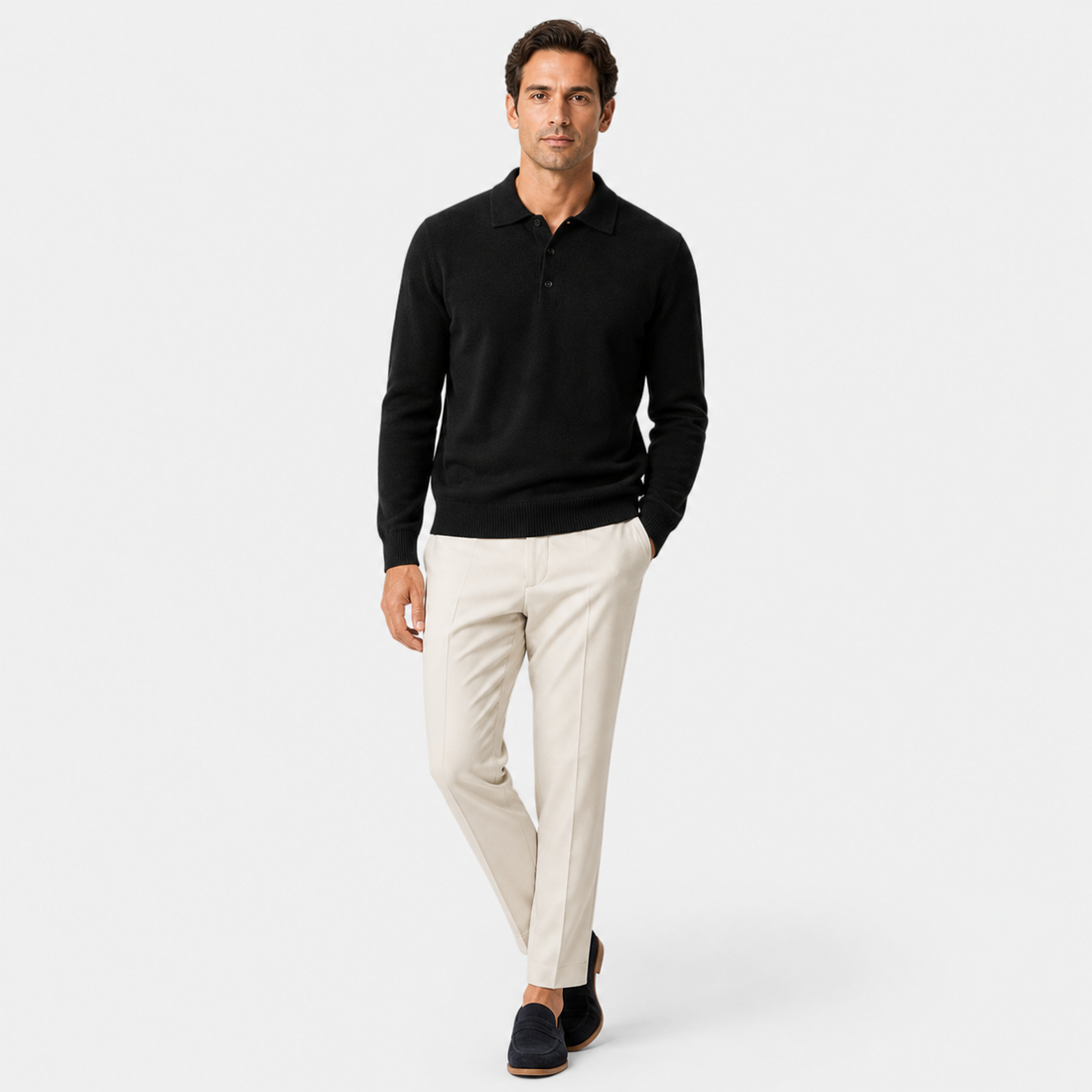 Men’s Merino Wool Polo Sweater