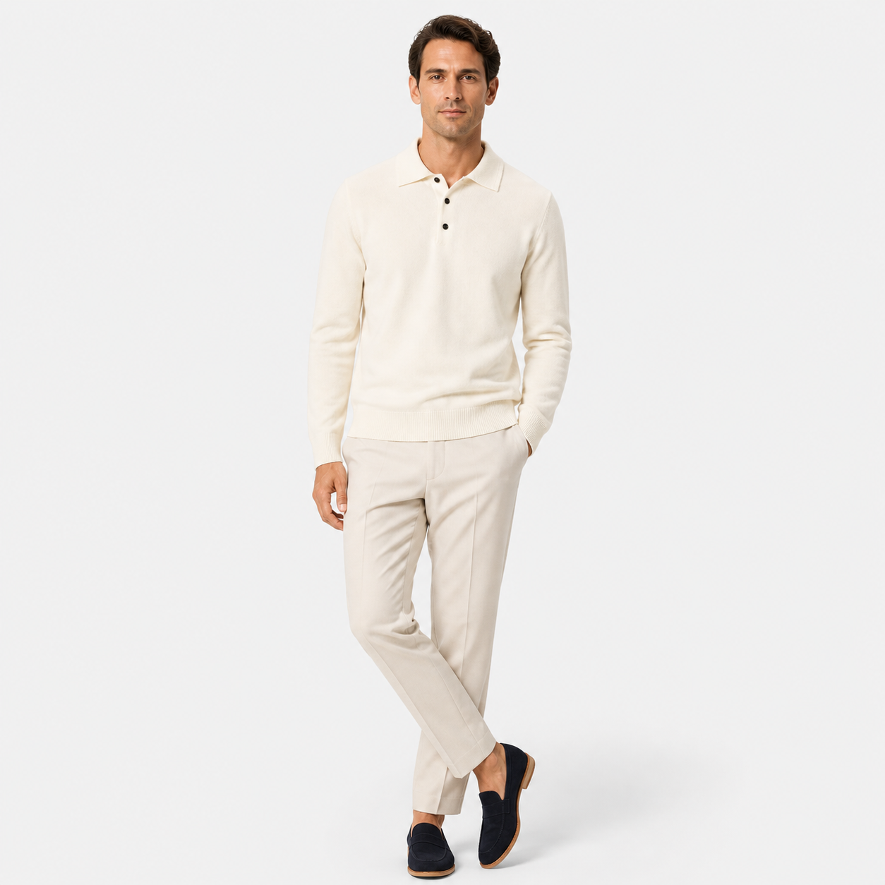 Men’s Merino Wool Polo Sweater