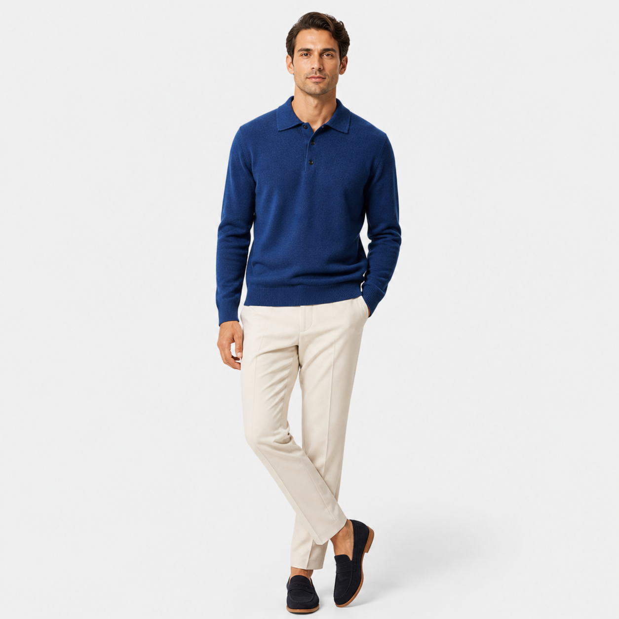 Men’s Merino Wool Polo Sweater