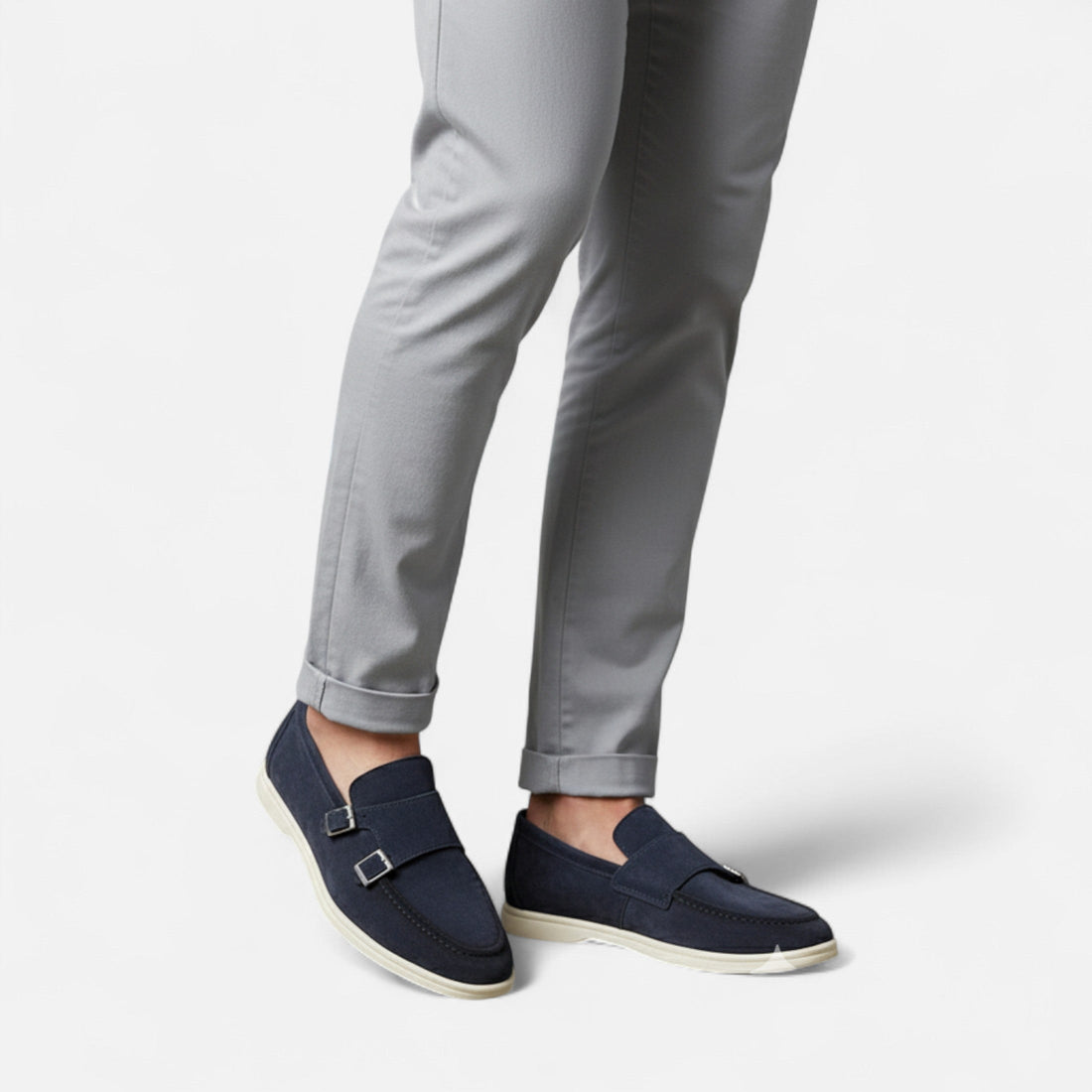 Men’s Suede Monk Strap Loafers – Slip-On Elegance