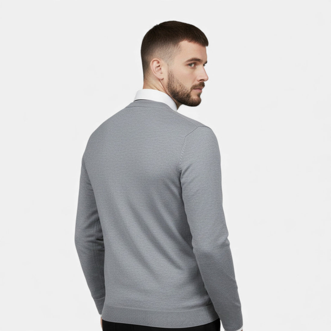 Men’s V-Neck Knit Sweater for Autumn/Winter