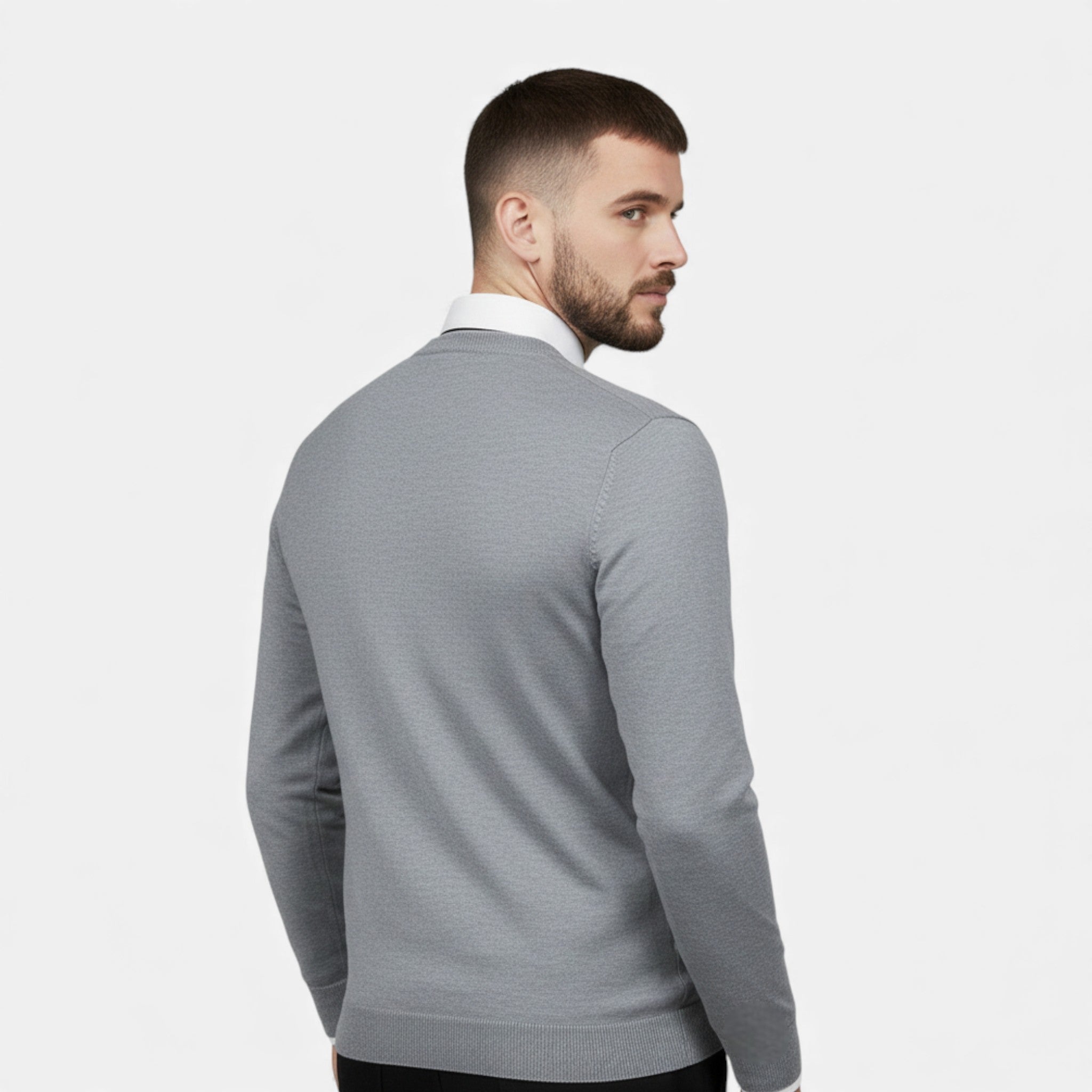 Men’s V-Neck Knit Sweater for Autumn/Winter