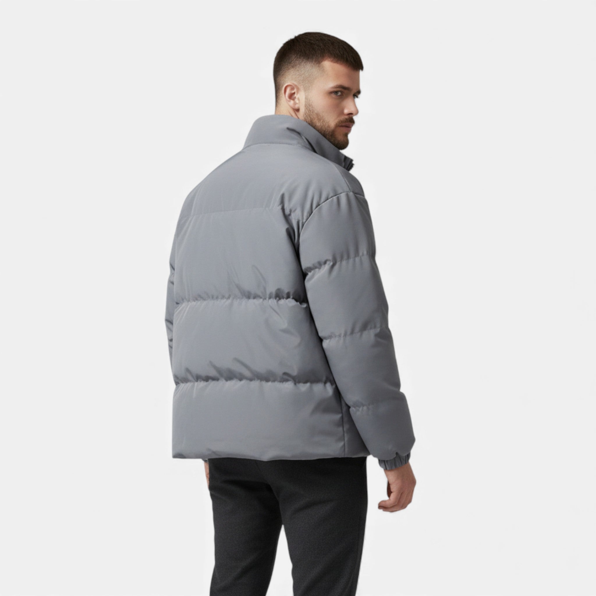 Men’s Lambswool Plush Puffer Jacket for Autumn/Winter