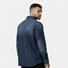 Men’s Loose-Fit Denim Shirt for Autumn/Winter