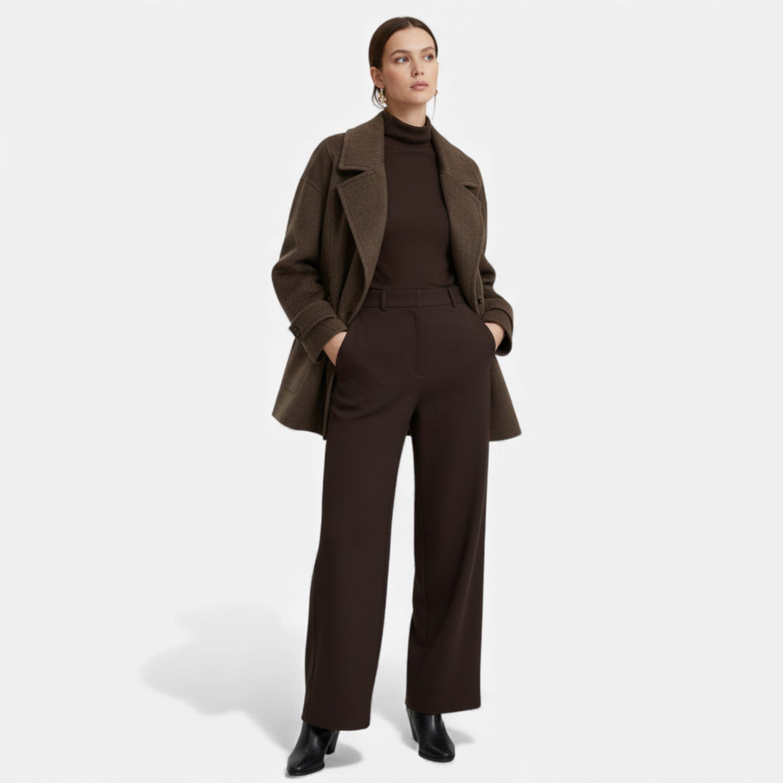 Women's Thick Alpaca-Blend Winter Coat