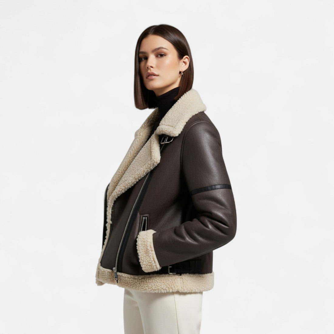 Women’s Autumn Belted Leather Jacket