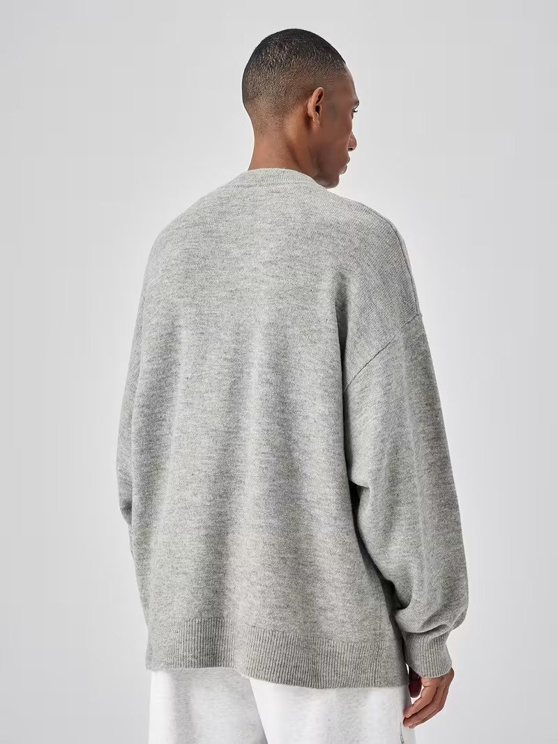 Men’s Sweater with Three-Button Placket