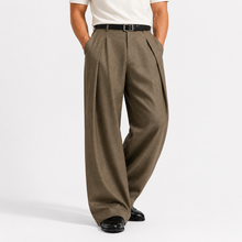 Men's Wide Leg Pleated Trousers – Relaxed Tailored Fit