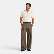 Men's Wide Leg Pleated Trousers – Relaxed Tailored Fit