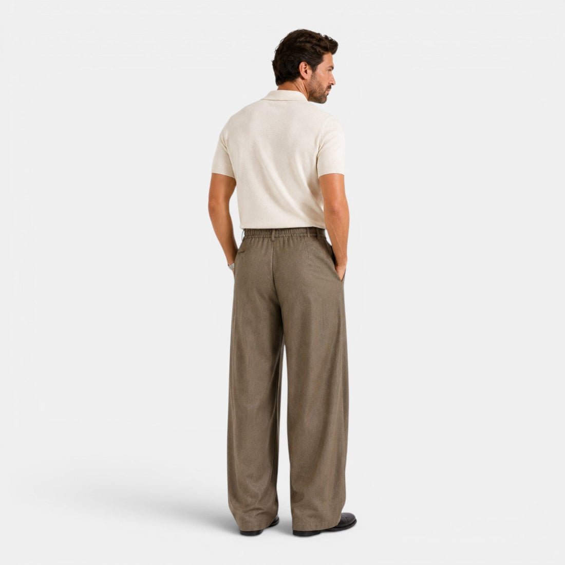 Men's Wide Leg Pleated Trousers – Relaxed Tailored Fit