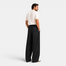 Men's Wide Leg Pleated Trousers – Relaxed Tailored Fit