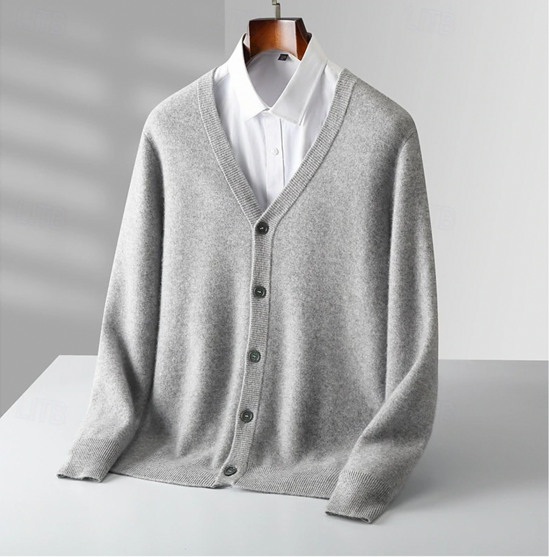 Men’s Button-Front Ribbed Cardigan