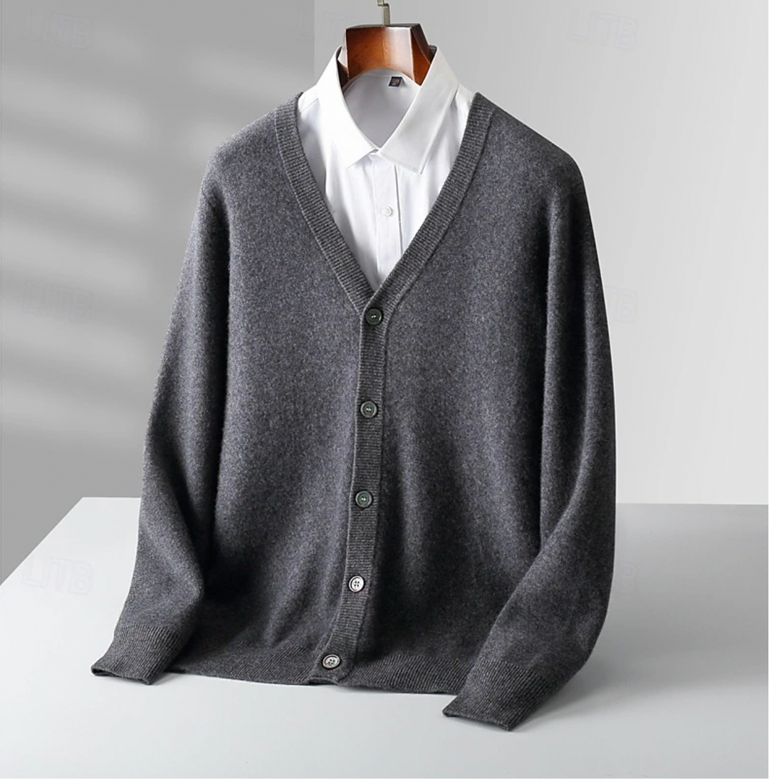 Men’s Button-Front Ribbed Cardigan