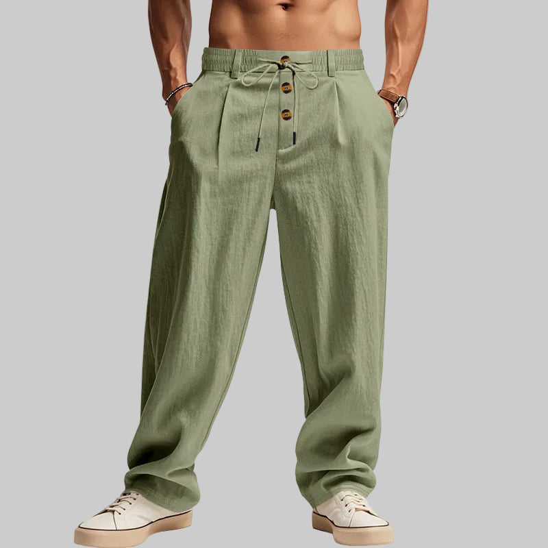 Men’s Full Length Trousers with Drawstring Waist