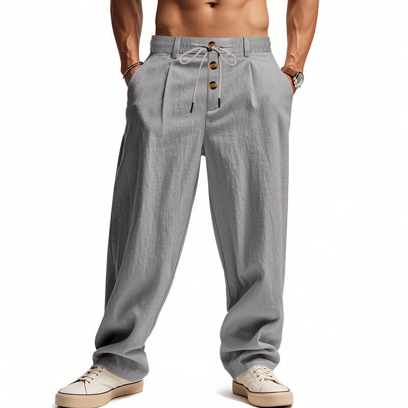 Men’s Full Length Trousers with Drawstring Waist