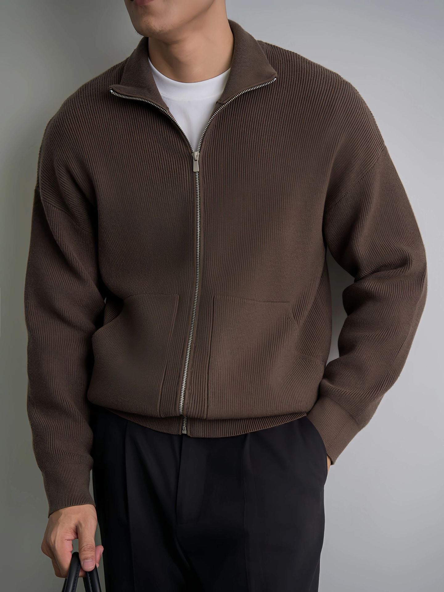 Men’s Knitted Zip-Up Cardigan