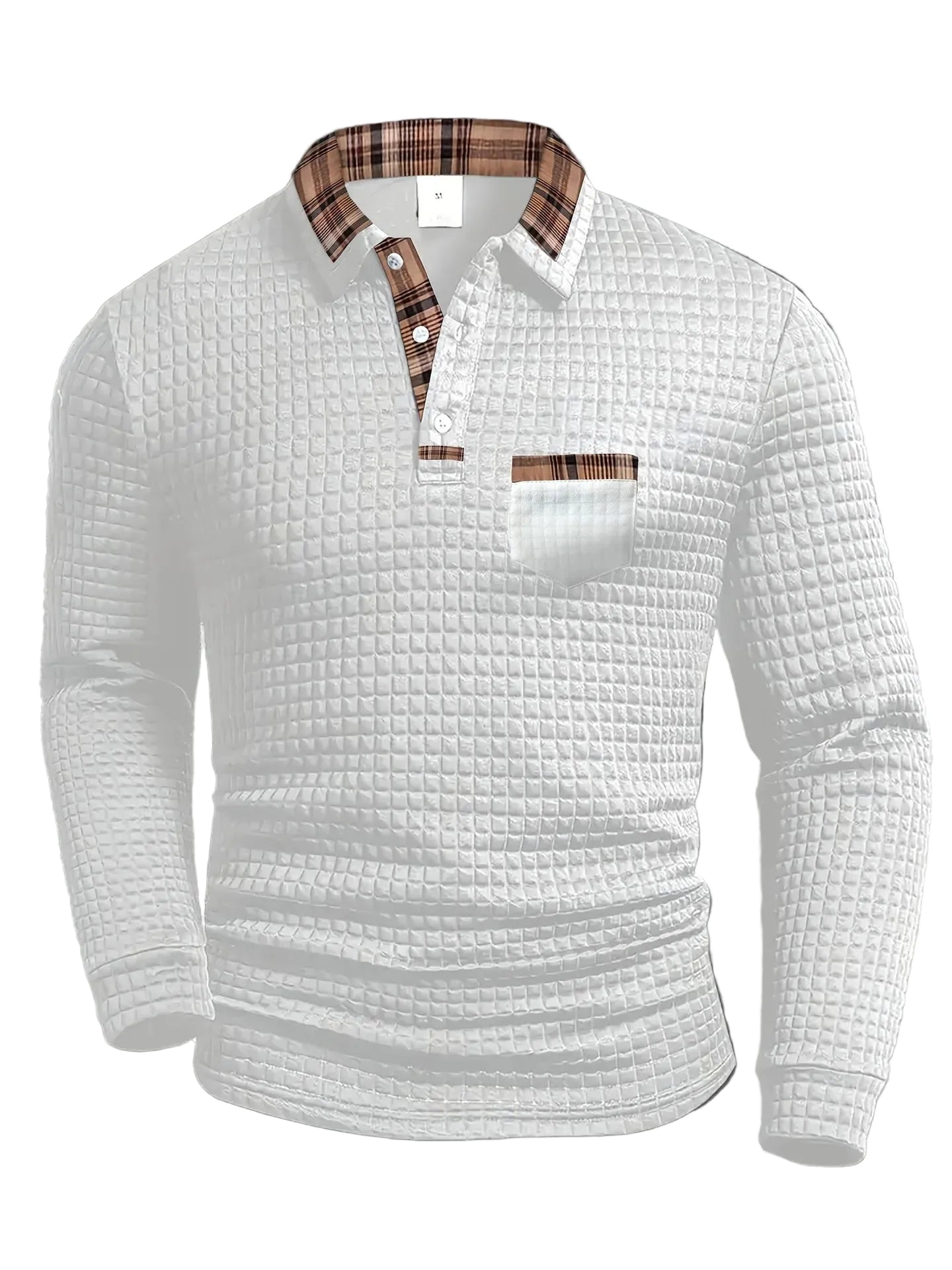 Men’s Long Sleeve Polo Shirt with Chest Pocket