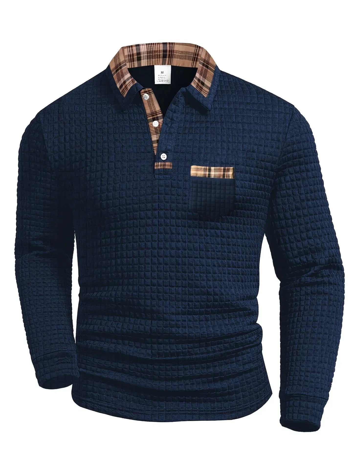 Men’s Long Sleeve Polo Shirt with Chest Pocket