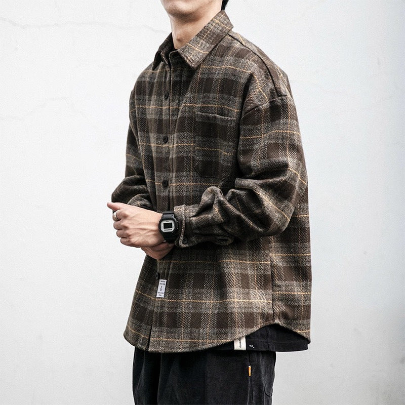 Men's Long Sleeves Checkered Shirt