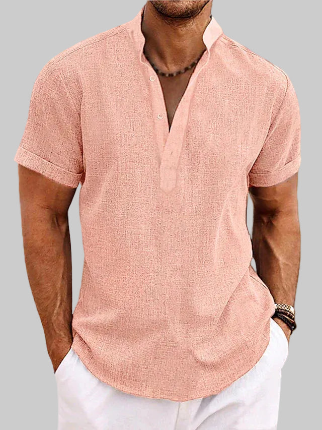 Men’s Short Sleeve Shirt with Button Placket