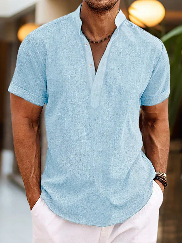 Men’s Short Sleeve Shirt with Button Placket