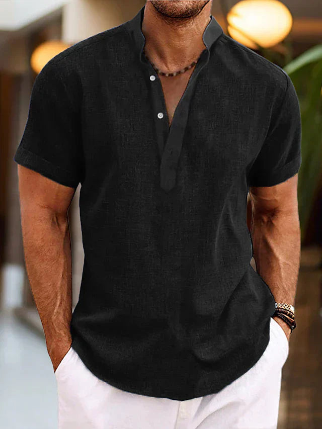 Men’s Short Sleeve Shirt with Button Placket
