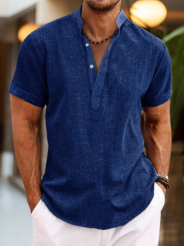 Men’s Short Sleeve Shirt with Button Placket