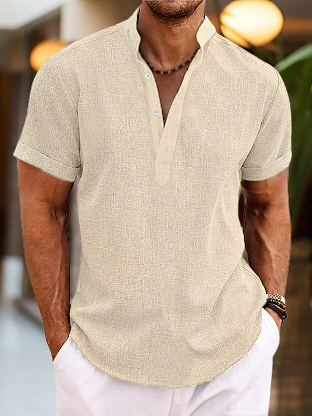 Men’s Short Sleeve Shirt with Button Placket