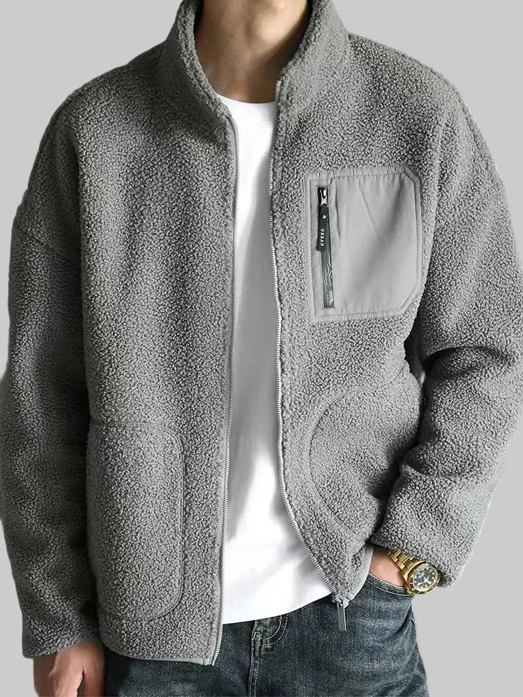 Men’s Zip Front Jacket with Zippered Chest Pocket