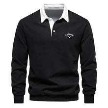 Knitted Polo Sweater with Contrast Collar – Men