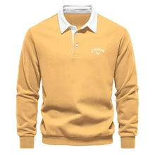 Knitted Polo Sweater with Contrast Collar – Men