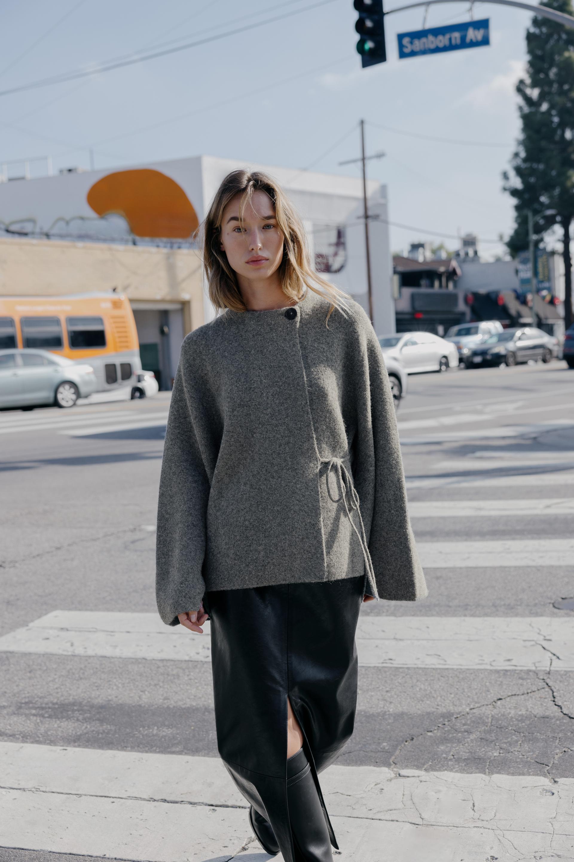 Women’s Cardigan with Button and Side Tie