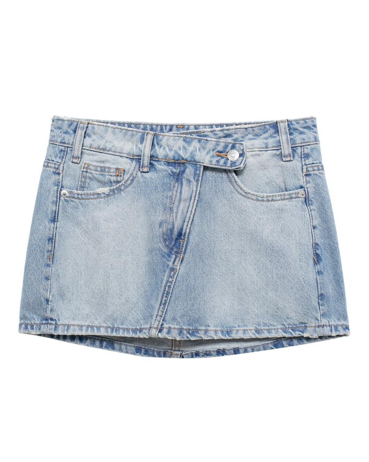 Women’s Denim Mini Skirt with Button Closure
