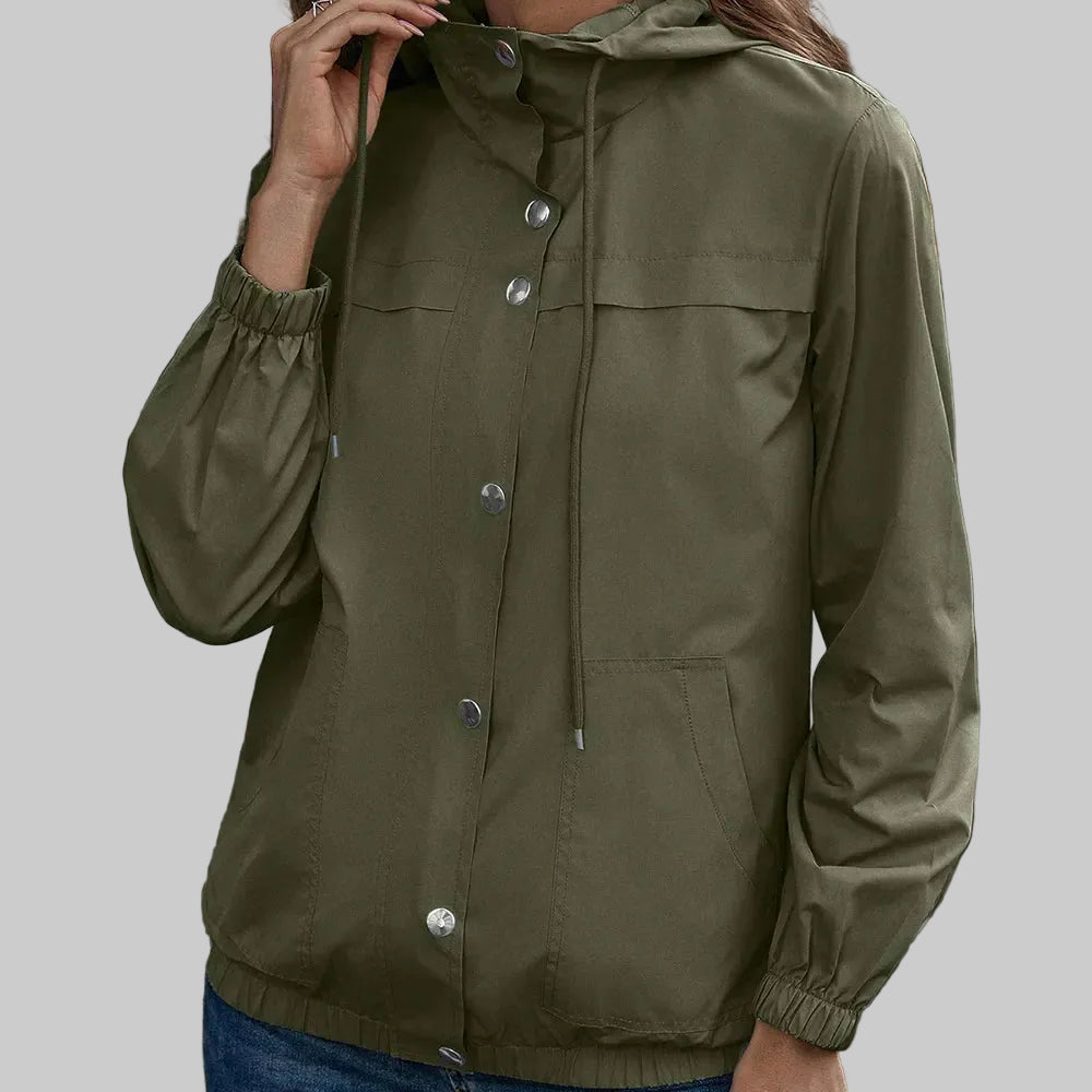 Women’s Hooded Button-Front Jacket
