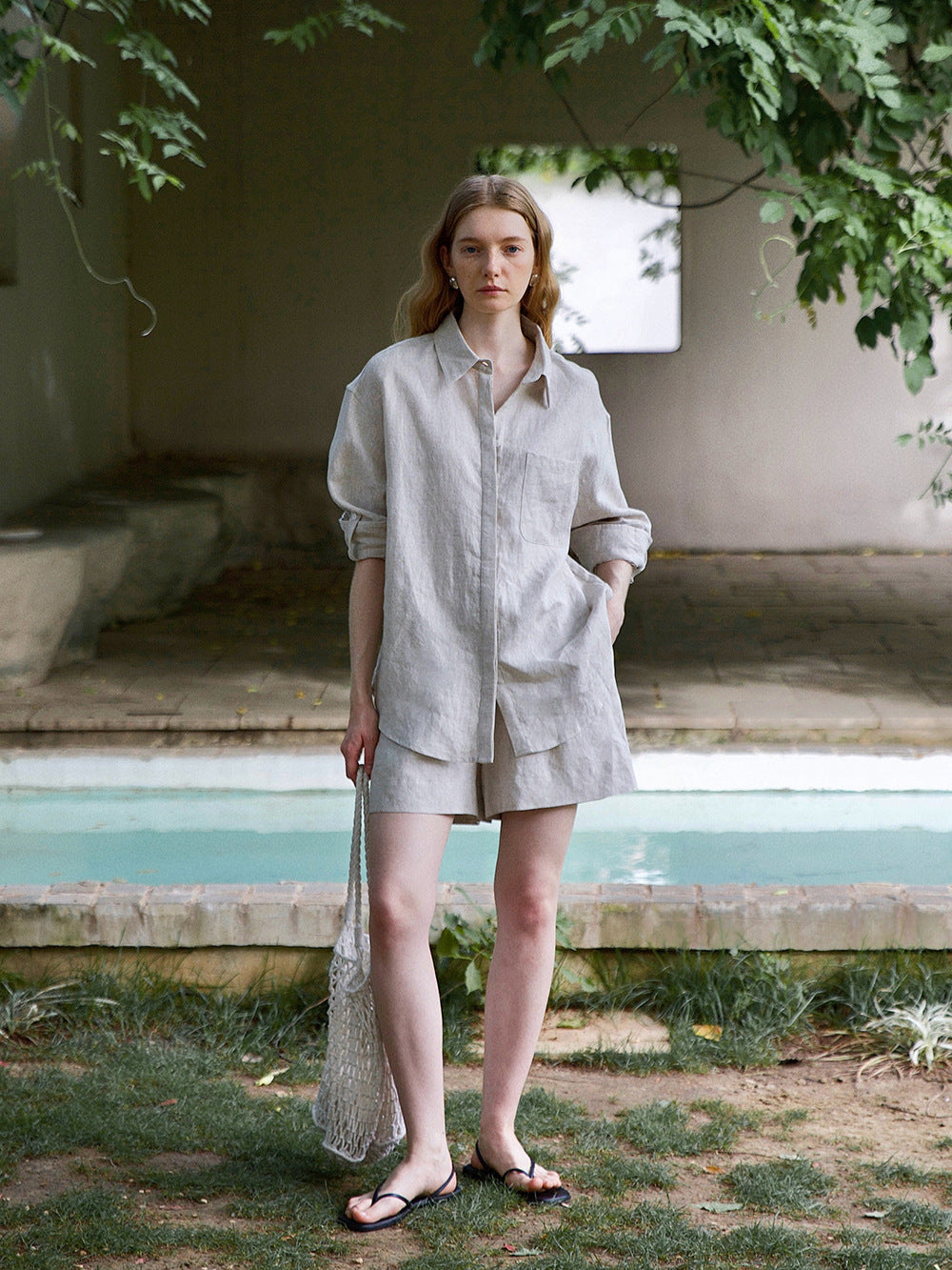 Women’s Long-Sleeved Shirt and Shorts Set