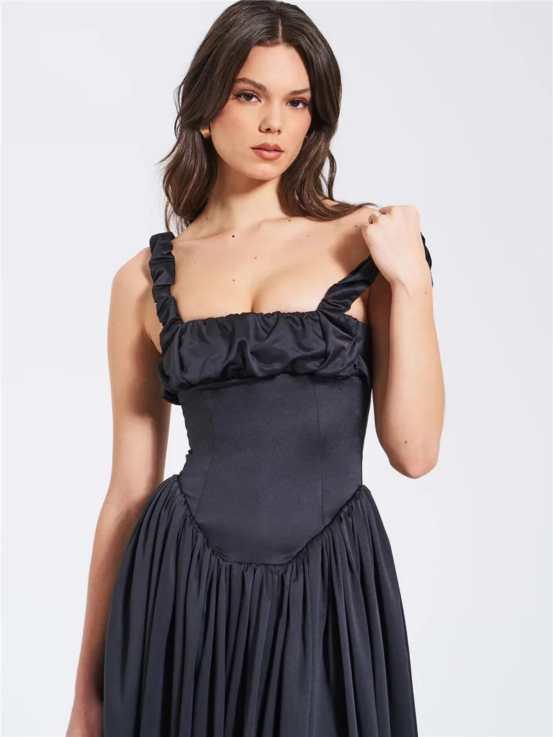 Women’s Midi Dress with Gathered Bust